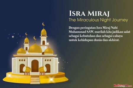 Ucapan Selamat Isra Miraj Dengan Masjid Emas