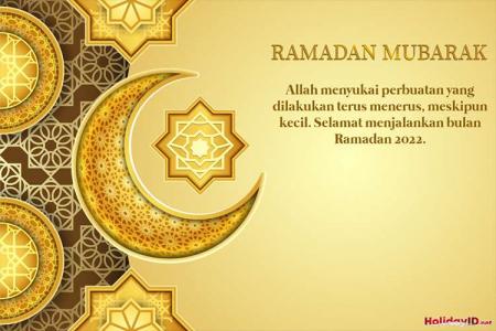 Kartu Ucapan Ramadhan Dengan Ornamen Islamic Emas