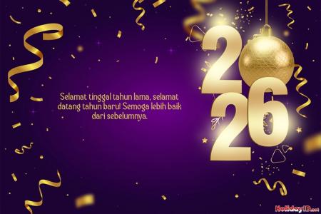 Buat Gambar Kartu Mewah Selamat Tahun Baru 2026