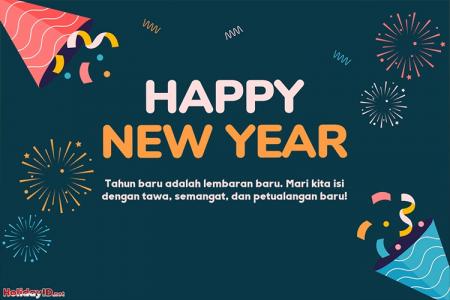Buat Kartu Ucapan Kembang Api Tahun Baru 2026 yang Indah