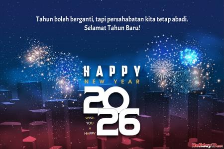 Kartu Kembang Api Warna-warni Tahun Baru untuk 2026