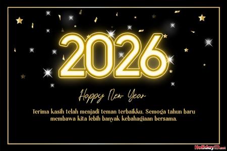 Kartu Ucapan Tahun Baru 2026 Bermakna Berkilau Terbaru