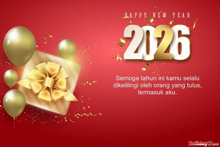 Selamat Tahun Baru 2026 Pembuat Kartu Ucapan Online