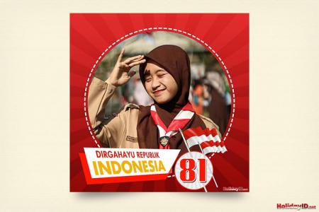 Bingkai Foto Perayaan Kemerdekaan Indonesia Merah Putih yang Menarik