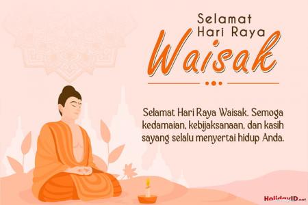 Kartu Ucapan Selamat Hari Raya Waisak Bergambar Buddha Bermeditasi Penuh Kedamaian