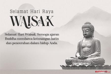 Kartu Ucapan Selamat Hari Raya Waisak Bergambar Buddha yang Suci dan Damai