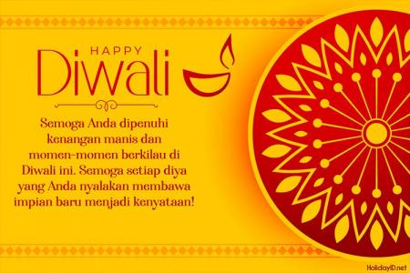 Buat Kartu Ucapan Diwali yang Indah dengan Nuansa Emas dan Merah yang Menonjol