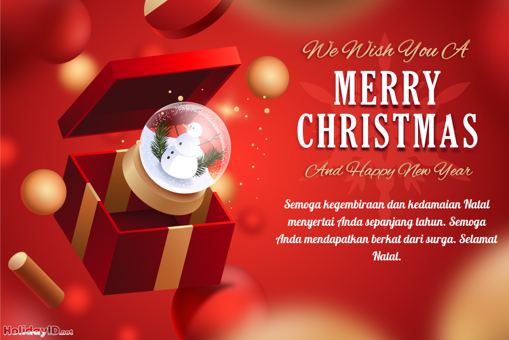 Kartu Ucapan Selamat Natal Dan Tahun Baru Kotak Hadiah