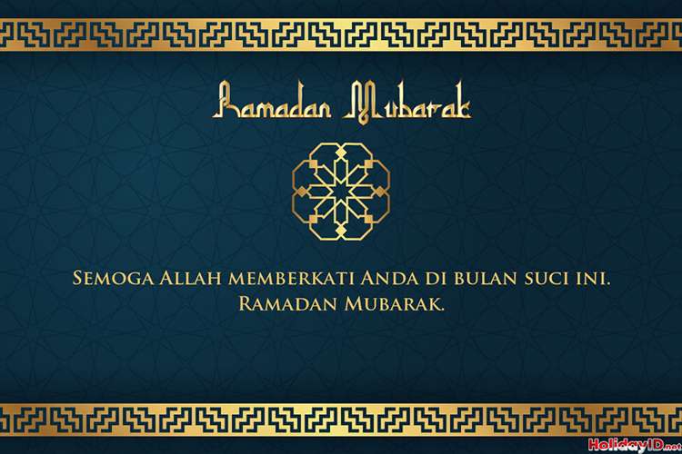 Kartu Ucapan Ramadan Mubarak Islamic Mewah Elegan