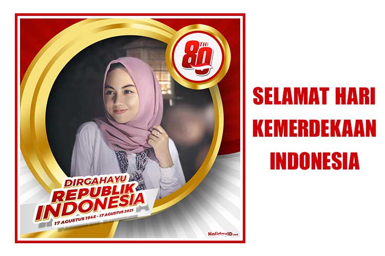 Twibbon HUT RI Ke 80 Pada 17 Agustus 2025 Free