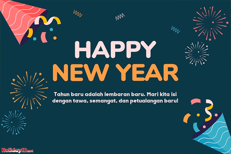 Buat Kartu Ucapan Kembang Api Tahun Baru 2026 yang Indah