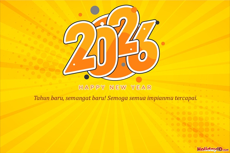 Unduh Gambar Kartu Selamat Tahun Baru 2026 Gratis