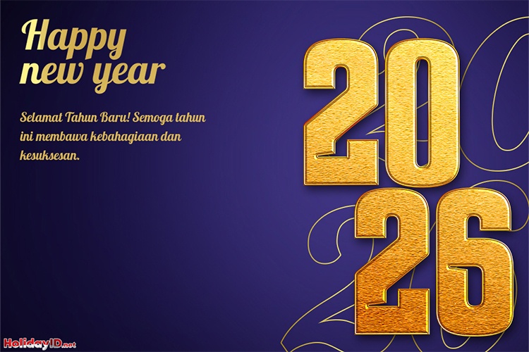 Unduh Gratis Gambar Kartu Selamat Tahun Baru 2026